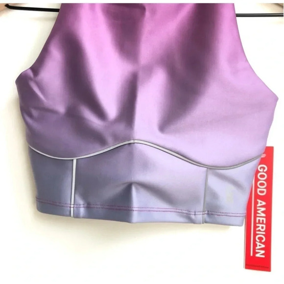 New Good American Electric Feel Ombre Contour Bra top sunset halter Racerback - Picture 12 of 16